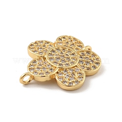Brass Micro Pave Cubic Zirconia Connector Charms&nbsp;KK-B059-03G