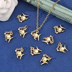 SHEGRACE Brass Colorful Cubic Zirconia Charms&nbsp;XGRQ3P648-591G