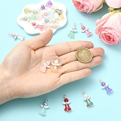 20Pcs 10 Colors Glass Pearl with Alloy Pendants&nbsp;PALLOY-YW00172