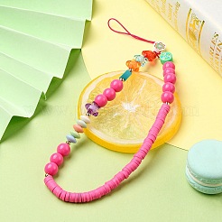 Round & Star Acrylic Beaded Mobile Phone Lanyard Wrist Strap&nbsp;HJEW-YW0001-03
