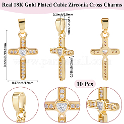 10Pcs Brass Micro Pave Cubic Zirconia Pendants&nbsp;KK-BBC0019-82