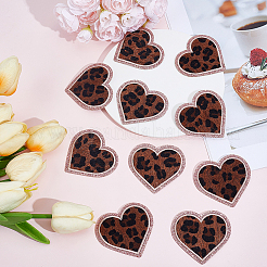 Leopard Print Pattern Polyester Embroidery Thread Iron on Sew on Patches&nbsp;PATC-WH0031-006