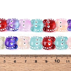 Half Baking Paint Transparent Glass Enamel Beads Strands&nbsp;GLAA-N061-02