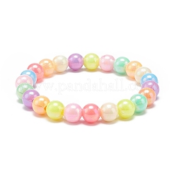 7Pcs 7 Color Candy Color Acrylic Round Beaded Stretch Bracelets Set&nbsp;BJEW-JB08928