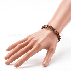 Natural Tiger Eye Chip Beads Stretch Bracelets for Children&nbsp;BJEW-JB06388-02
