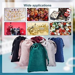 24Pcs 6 Colors Velvet Jewelry Drawstring Bags&nbsp;TP-HY0001-05B