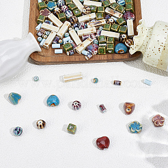 134Pcs 16 Styles Handmade Porcelain Beads&nbsp;PORC-PA0001-37