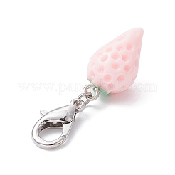 Opaque Resin Strawberry Pendant Decoration&nbsp;HJEW-JM01420-02