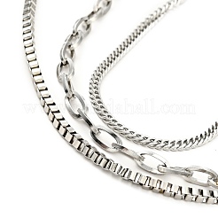 304 Stainless Steel Triple Layer Chains for Jeans Pants&nbsp;AJEW-E049-03P