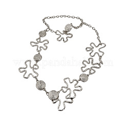 Alloy Hollow Flower Link Waist Chain Belts for Women&nbsp;WG46E28-02