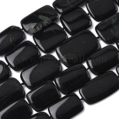 Natural Black Stone Beads Strands&nbsp;G-L650-C01-01