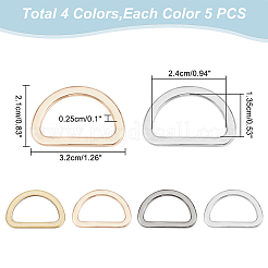 20Pcs 4 Colors Alloy Bag Strap Adjuster Buckles&nbsp;FIND-WR0009-97