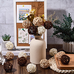 15Pcs 3 Colors Wicker Rattan Balls&nbsp;AJEW-SC0004-25C