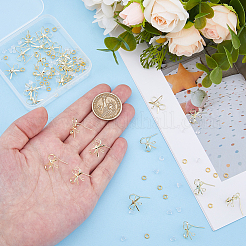 Bowknot Shape Brass Earring Hooks&nbsp;KK-HS0001-78G