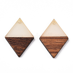 Walnut Wood & Luminous Glow in the Dark Resin Pendants&nbsp;RESI-N039-76