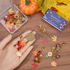 8Pcs 4 Styles Thanksgiving Day Alloy & Acrylic Pendant Decorations&nbsp;HJEW-SC0001-75