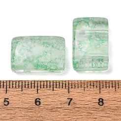 2-Hole Baking Paint Transparent Glass Beads&nbsp;GL-CBA5BF9-01D
