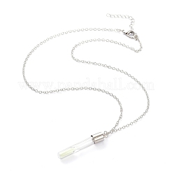 Luminous Alloy Locket Pendant Necklaces&nbsp;NJEW-F284-08B