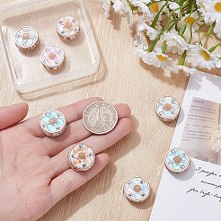 8Pcs Handmade Resin Indonesia Round Beads&nbsp;IPDL-SP0001-04