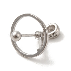 Anti-Tarnish Rhodium Plated 925 Sterling Silver Locket Style Planet Pinch Bails&nbsp;LS-STER-NH0001-55C-P