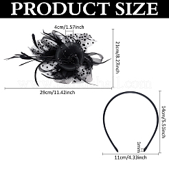 Polyester Mesh Veil Hair Bands&nbsp;OHAR-WH0034-12A