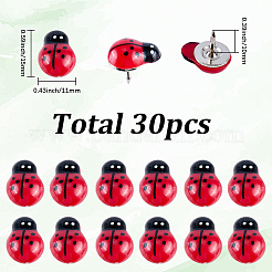 30Pcs Plastic Ladybug Drawing Pins&nbsp;AJEW-SC00067