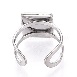304 Stainless Steel Open Cuff Ring Components&nbsp;STAS-S080-041H-P