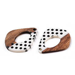 Printed Opaque Resin & Walnut Wood Pendants&nbsp;RESI-TAC0017-61