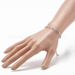 Tarnish Resistant 304 Stainless Steel Paperclip Chains Bracelet&nbsp;BJEW-JB06524-02