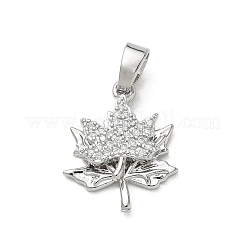 Brass Micro Pave Clear Cubic Zirconia Pendants&nbsp;KK-A299-17P