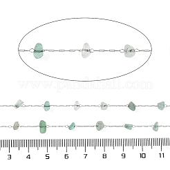 Handmade Natural Green Aventurine Chip Beads Chain&nbsp;CHS-H028-06A-07