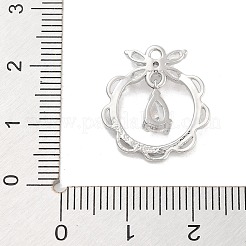 Brass Pave Clear Cubic Zirconia Pendants&nbsp;KK-Z061-10P