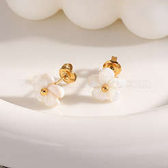 Fashion Stainless Steel Flower Cuff Rings & Stud Earrings Sets for Women&nbsp;WL9140-1