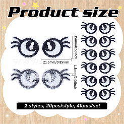 40Pcs 2 Styles Polyester Clothing Patches&nbsp;PATC-MA0001-62