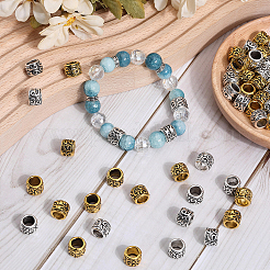 80Pcs 2 Colors Tibetan Style Alloy European Beads&nbsp;MPDL-SP0001-03