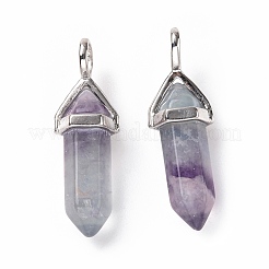 Natural Colorful Fluorite Pointed Pendants&nbsp;G-K329-68P