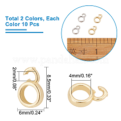 20Pcs 2 Colors Brass Tube Bails&nbsp;ZIRC-AR0001-15