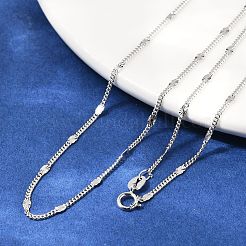 925 Sterling Silver Oval Twisted Chain Necklaces&nbsp;NJEW-H056-01C-P