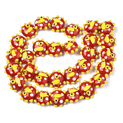 Handmade Bumpy Lampwork Beads Strands&nbsp;LAMP-N021-036E