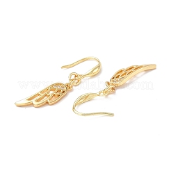Clear Cubic Zironia Wing Dangle Earrings&nbsp;EJEW-B017-21G