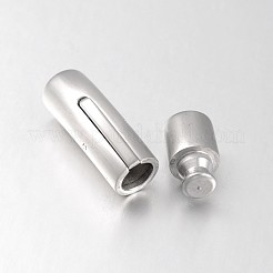 Tarnish Resistant Mixed Styles Glazed or Matte Column 304 Stainless Steel Bayonet Necklace Clasps&nbsp;STAS-N057-06-6mm