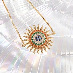 Sun Brass Micro Pave Cubic Zirconia Link Slider Bracelets&nbsp;KK-R217-49G-01