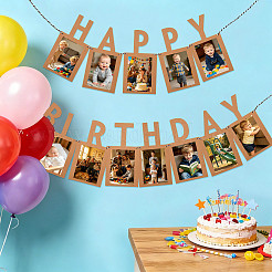 Paper Glitter Happy Birthday Photo Hanging Banner&nbsp;DIY-FZC0002-04B
