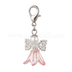 Glass Seed Beads & Acrylic Flower Angel Pendant Decorations&nbsp;HJEW-MZ00392