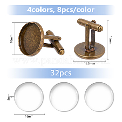 DIY Blank Dome Brass Cufflink Making Kits&nbsp;FIND-DC0006-76
