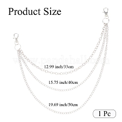 Alloy Three-layer Chain Belts for Pants&nbsp;AJEW-WH20080-51P