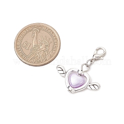 Heart & Wing Imitation Pearl Acrylic Pendant Decorations&nbsp;HJEW-JM03667