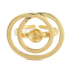 Rack Plating Brass Open Cuff Ring Settings&nbsp;KK-Z071-30G
