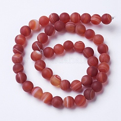 Natural Grade A Striped Agate/Banded Agate Beads Strands&nbsp;G-E478-02-6mm