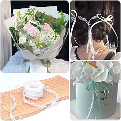 Polyester Flower Lace Ribbon&nbsp;OCOR-WH0097-21